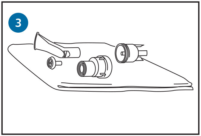 Illustration, der viser, at delene lufttørrer.