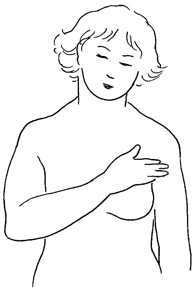 Stående cirkler hen over brystet