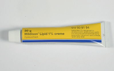 Billede af mildison Lipid 1% creme, som er en styrke 1 creme med binyrebarkhormon