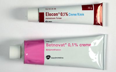 Billede af Betnovat 0,1% og Elocon 0,1% creme som er cremer med binyrebarkhormon styrke 3