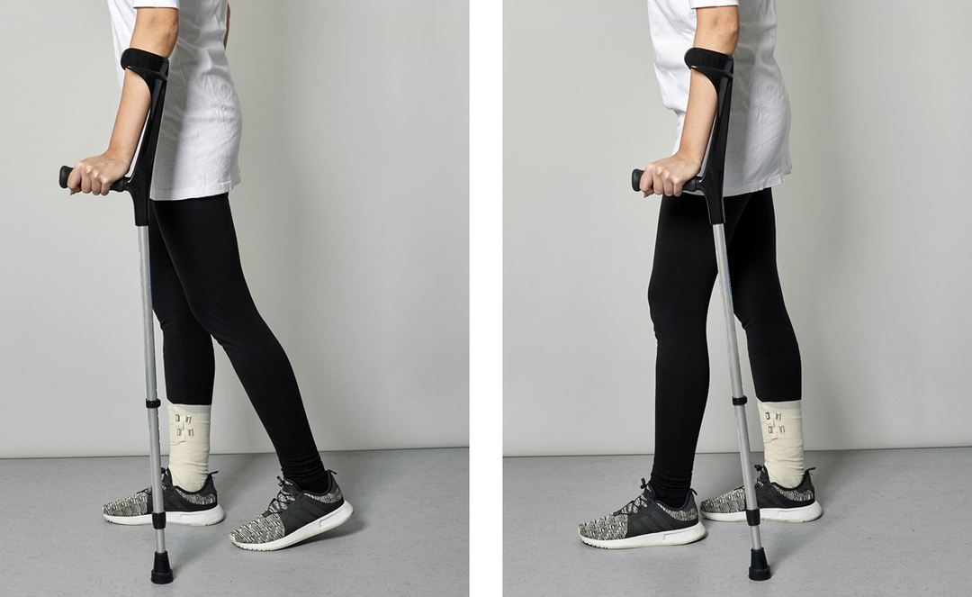 Picture of a person using the crutches
