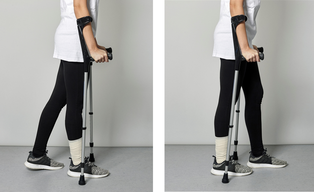 Picture of a person using the crutches