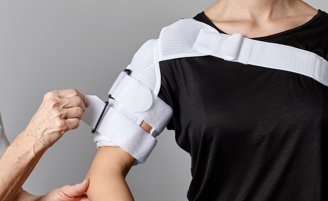 Picture of a person fastening the strap
