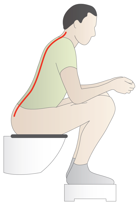 Illustration af person på toilettet