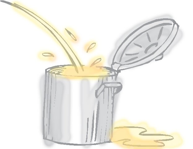 En illustration af en spand med urin. 