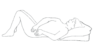 Illustration af, hvordan ben øvelsen skal laves. 