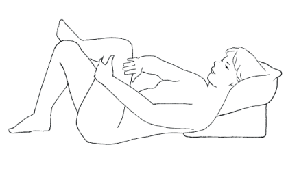 Illustration af, hvordan lår øvelsen skal laves.