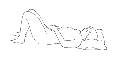 Illustration af, hvordan vejret skal trækkes roligt ind og pustes ud med lyd.