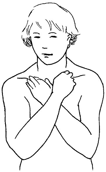 Illustration af hals øvelse.