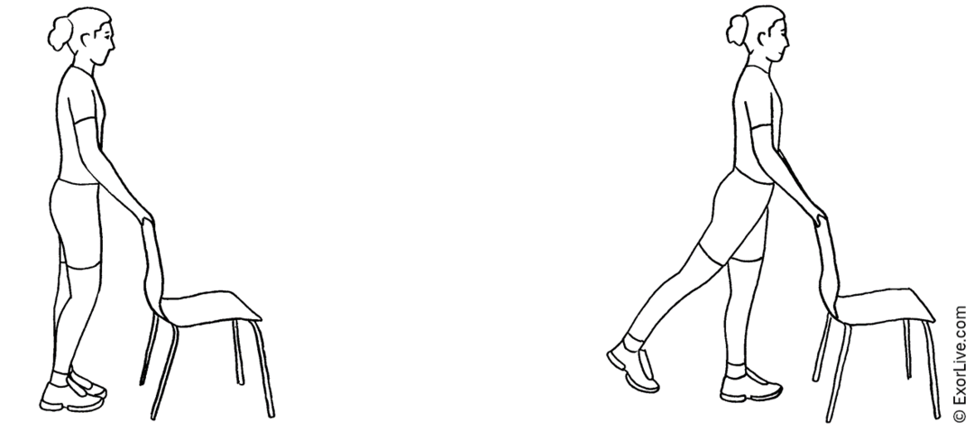 Illustration af, hvordan benmusklerne skal trænes.