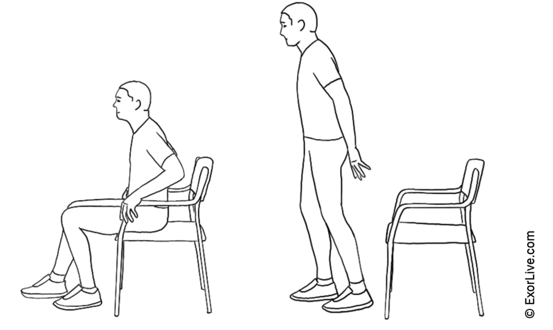 Illustration af en person, der rejser sig fra en stol.