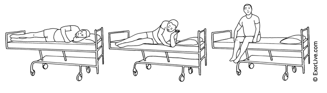 Illustration af en person, der rejser sig fra sengen.