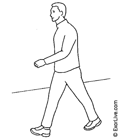 Illustration af en person, der er gående.
