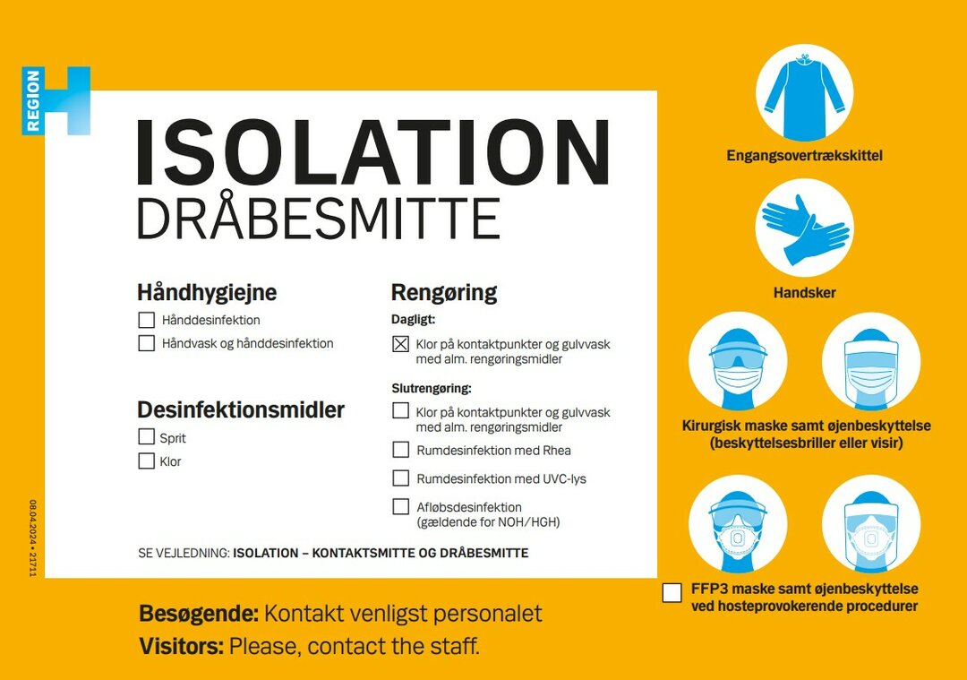 Isolation, dråbesmitte