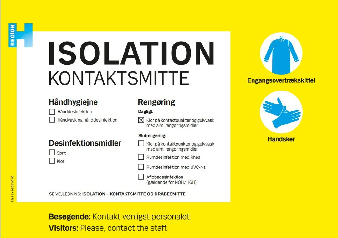 Isolation, kontaktsmitte