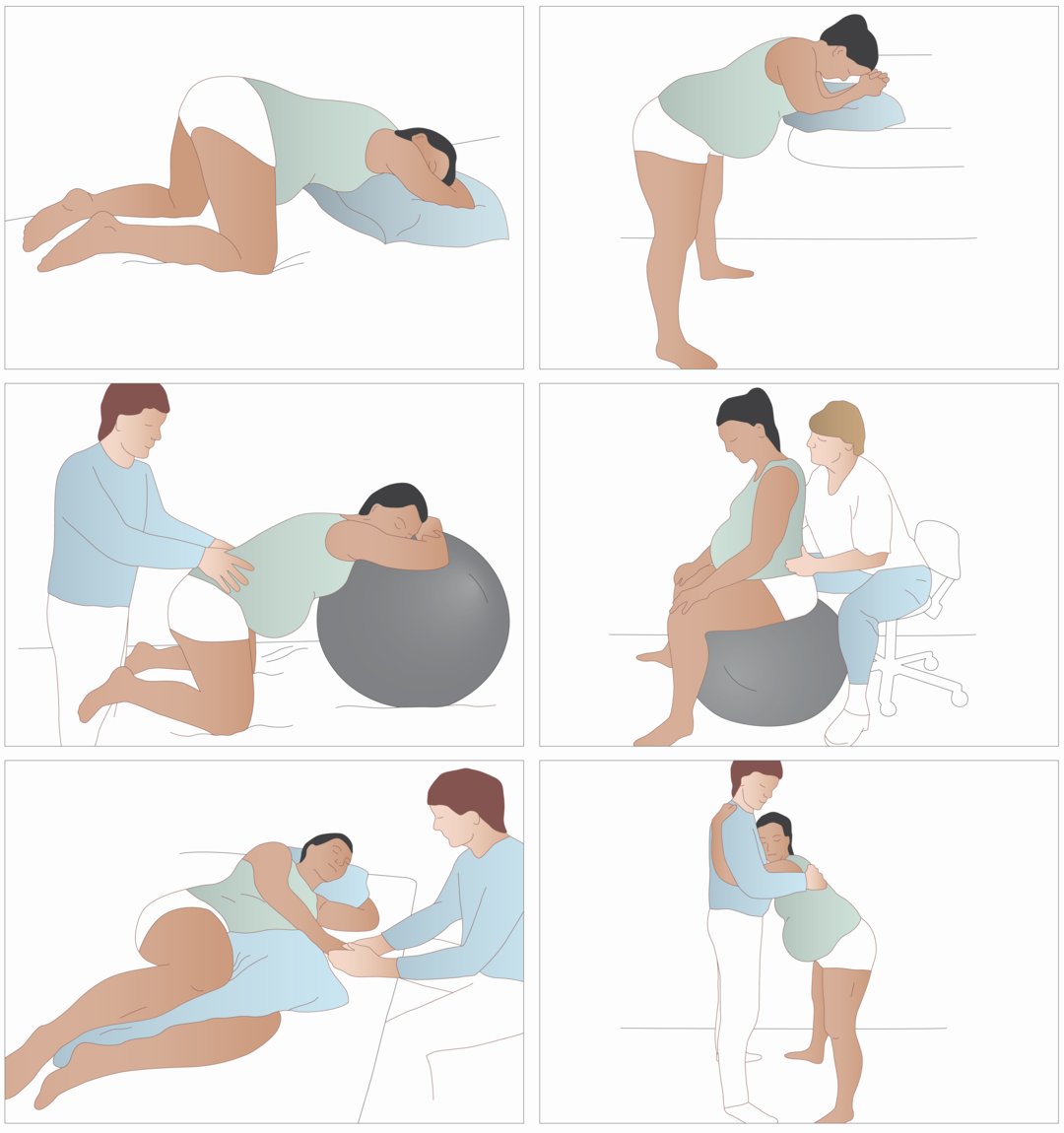 Illustrationer af ve- og hvilestillinger