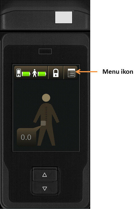 Billedet viser menu ikonet på berøringsskærmen.
