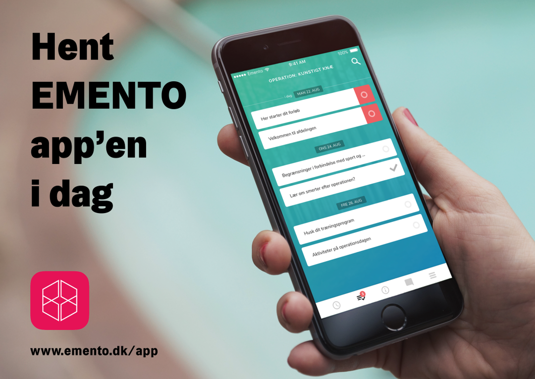 Billede af EMENTO app'en