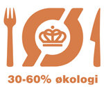 Logo for økologi med teksten "30-60% økologi"