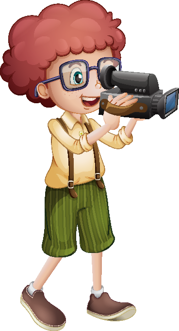 Illustration er en person, der filmer