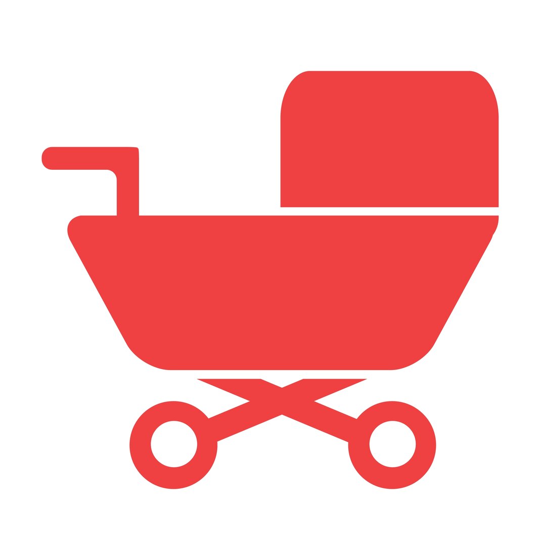 Illustration of a red baby carriage