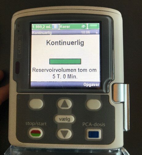 Billede af pumpens display
