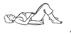 Illustration of woman lying on her back with knees bent